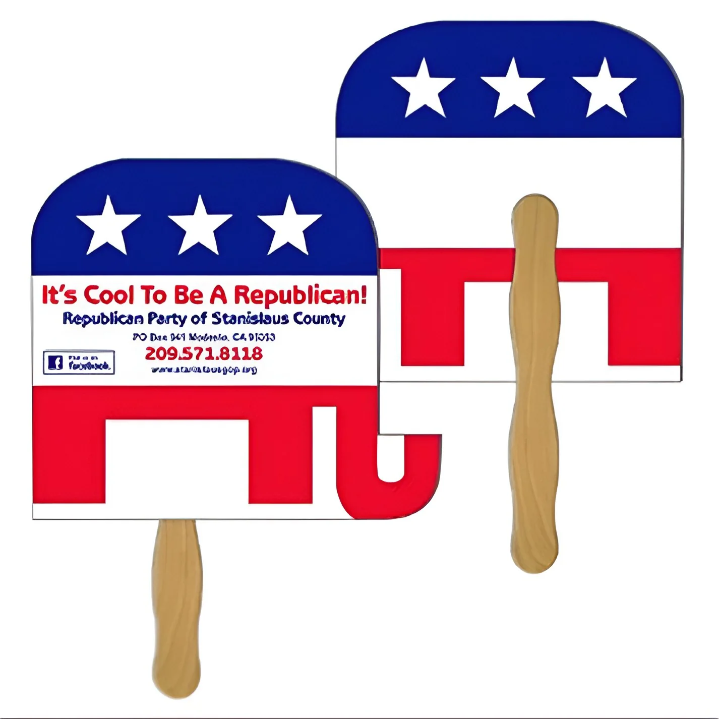 Custom Donkey or Elephant Hand Fans | Full-Color Shaped Campaign Fans - Image 3