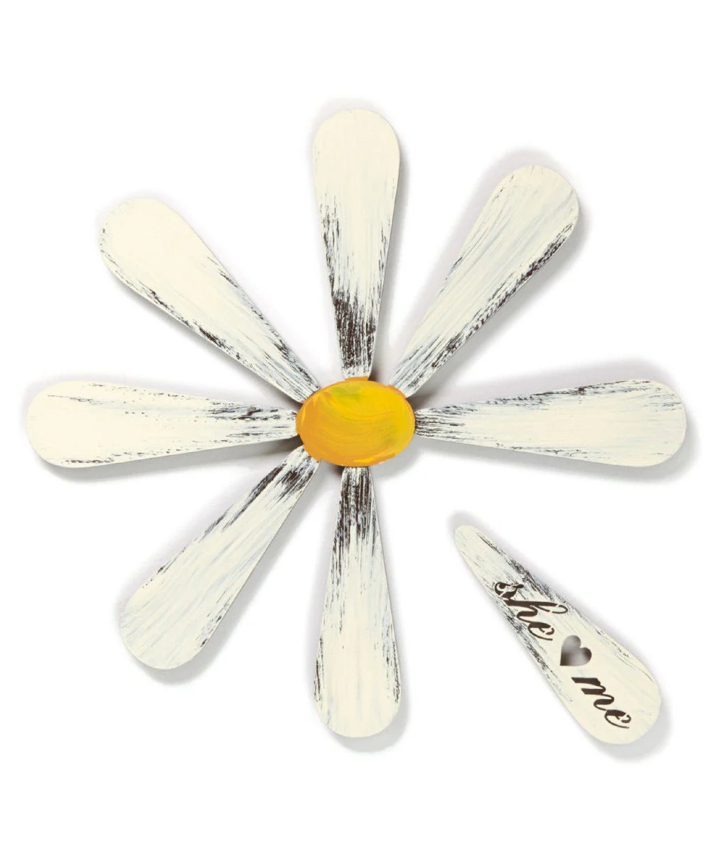 She Loves Me Hand Painted Daisy Wall Decor - Image 2