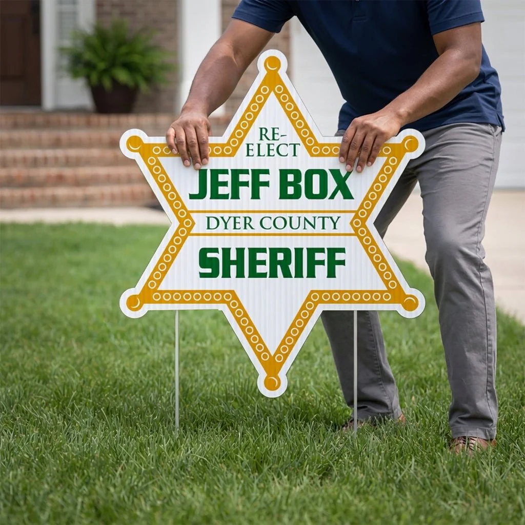 19.75" x 22.5" Sheriff Star Shaped Yard Sign - Image 2