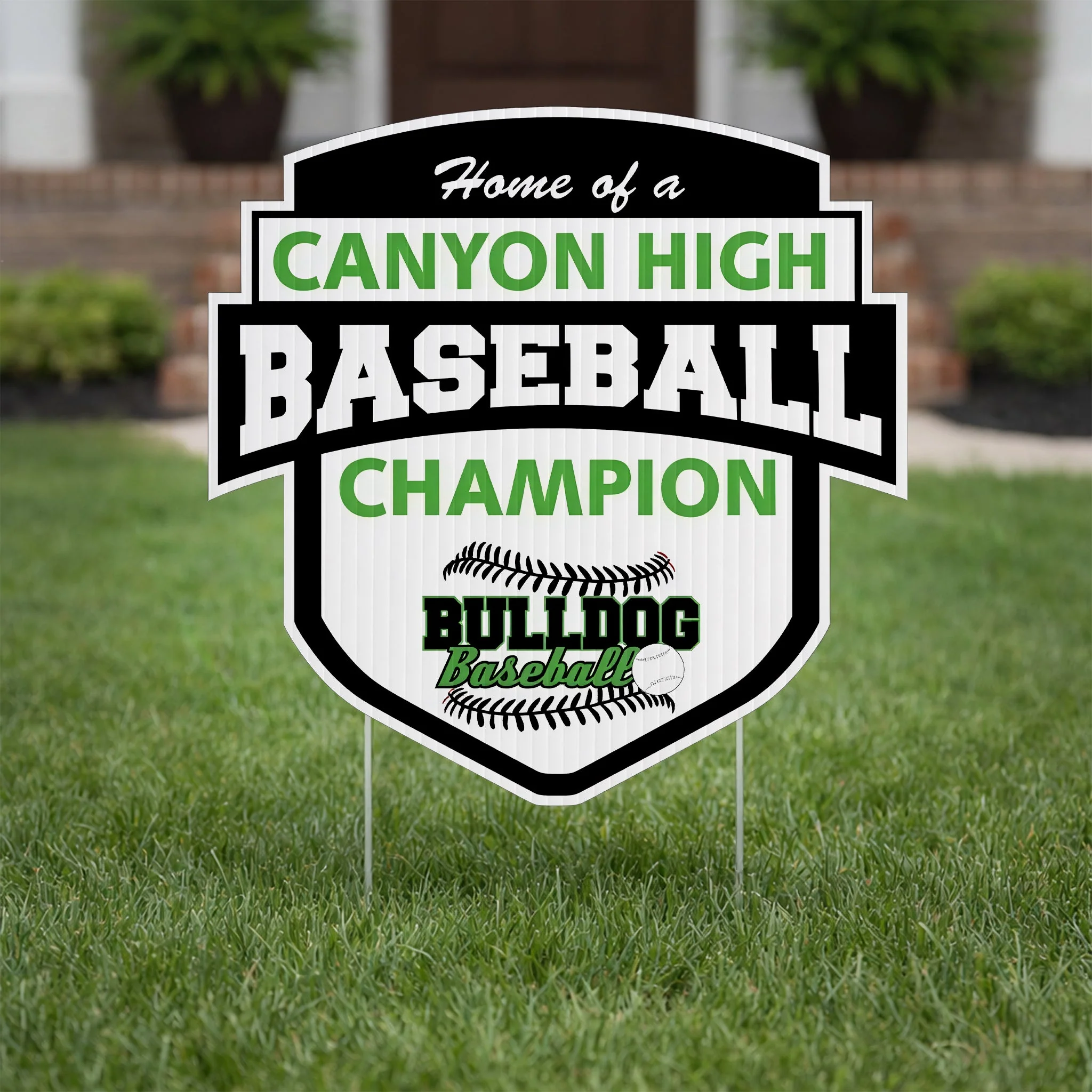 Custom 22x22" Shield with Banner Yard Sign - Image 2