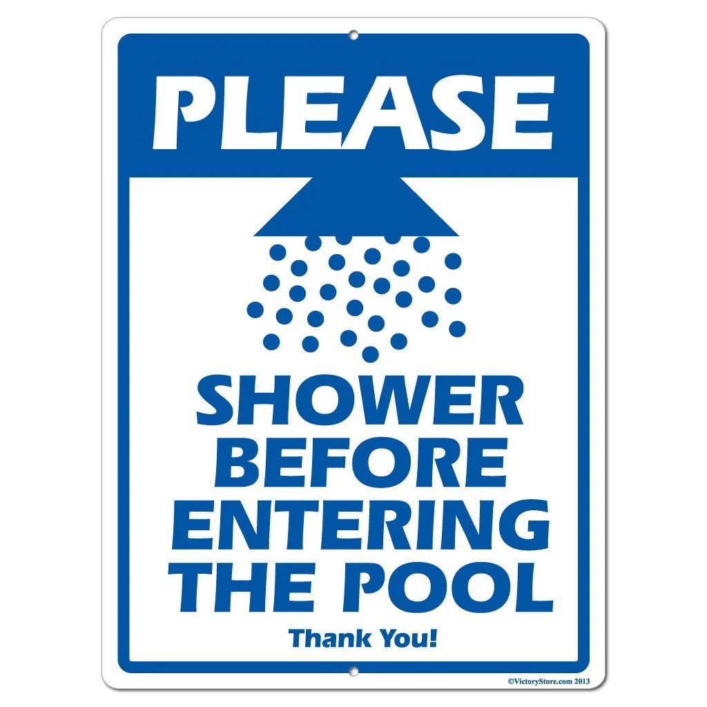 Shower Before Entering The Pool Sign or Sticker - #4 - Image 4