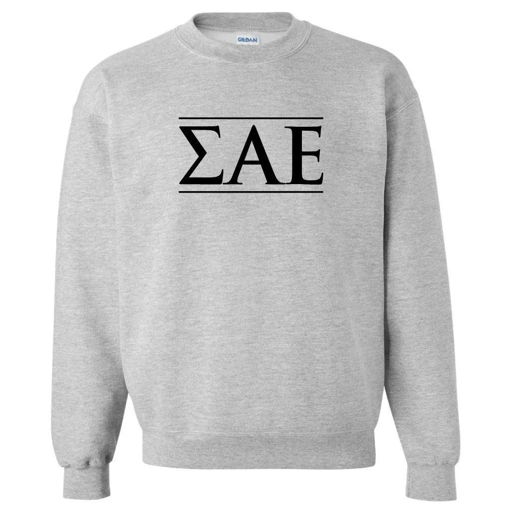 Sigma Alpha Epsilon Sport Gray Crewneck Sweatshirt Greek Letters
