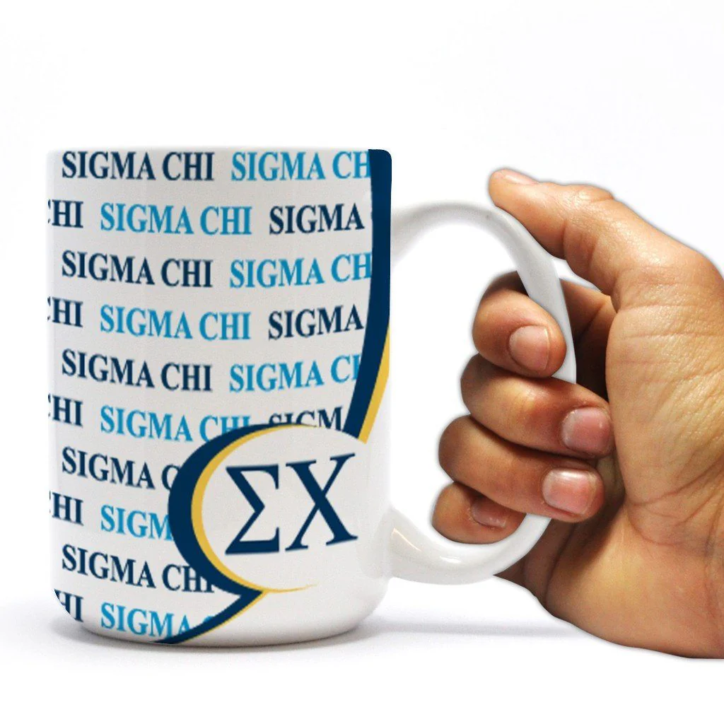 Sigma Chi 15oz Greek Letters and Logo Coffee Mug