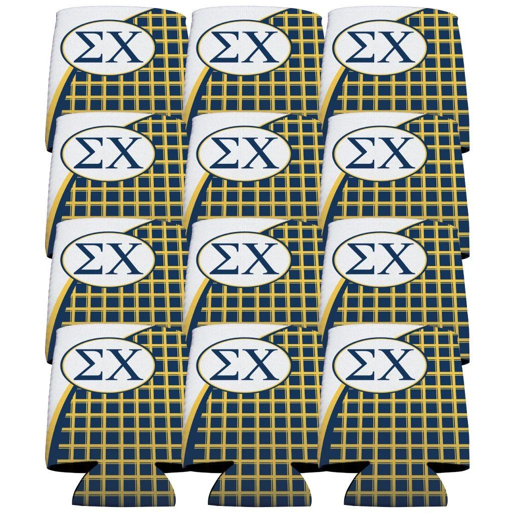 Sigma Chi Plaid Can Cooler Set - Image 2