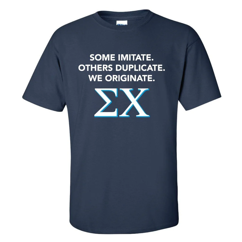 Sigma Chi Navy Blue T-Shirt - Some Imitate, Others Duplicate