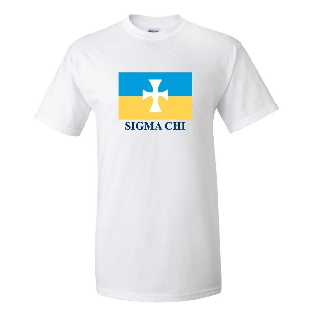 Sigma Chi Flag Logo White T-Shirt