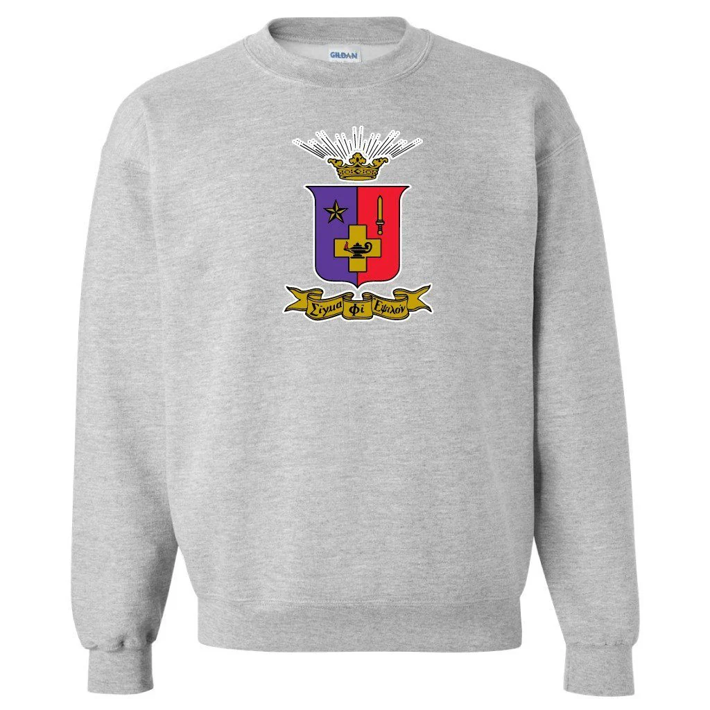 Sigma Phi Epsilon Coat of Arms Sport Gray Crewneck Sweatshirt
