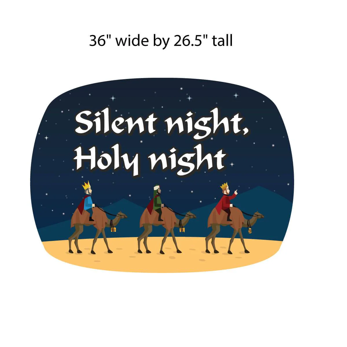 Silent Night Christmas Yard Greeting - 3 Pc Set | Short Stakes Included - Image 2
