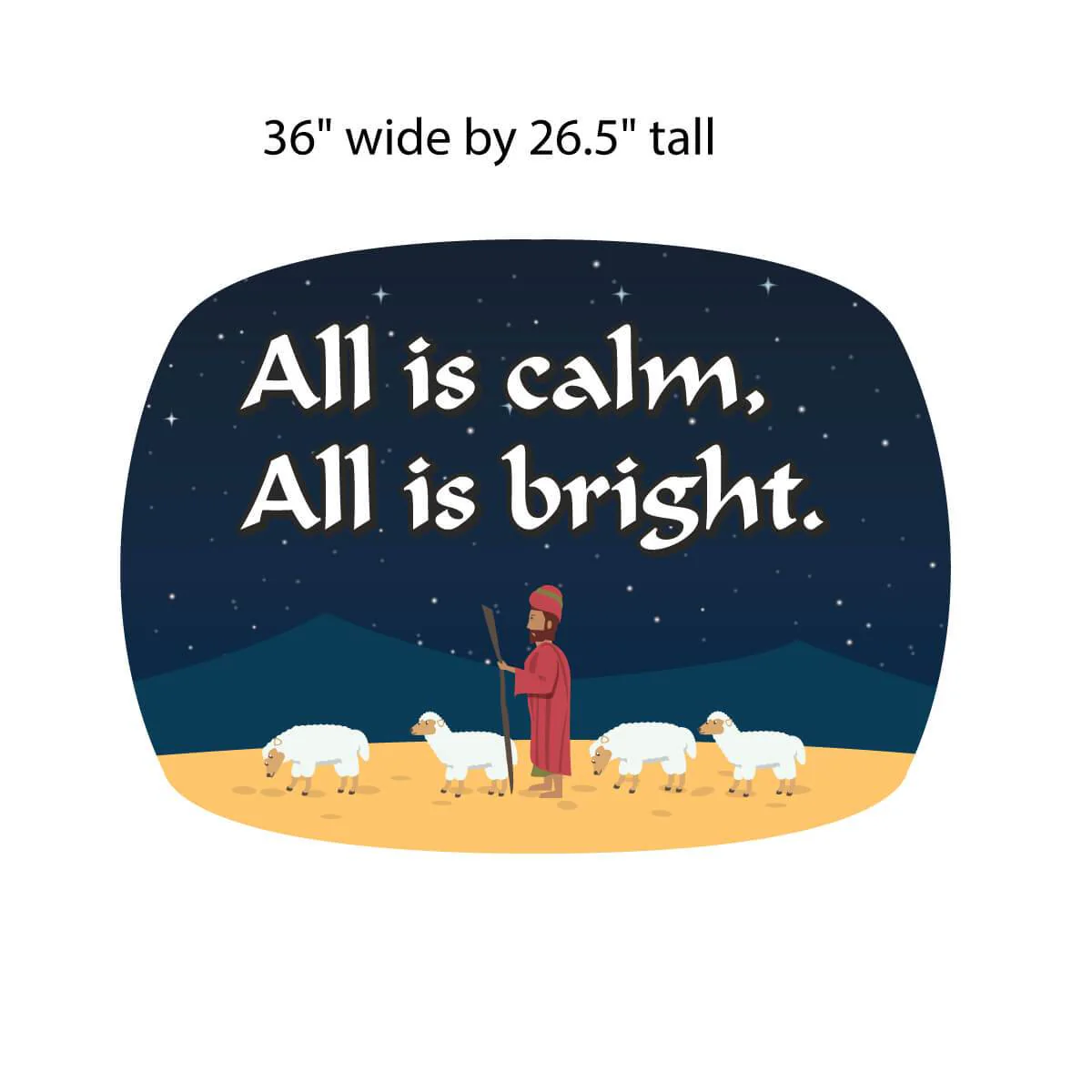Silent Night Christmas Yard Greeting - 3 Pc Set | Short Stakes Included - Image 3