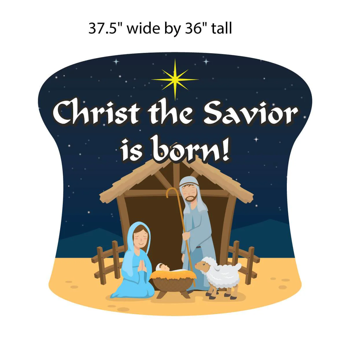 Silent Night Christmas Yard Greeting - 3 Pc Set | Short Stakes Included - Image 4