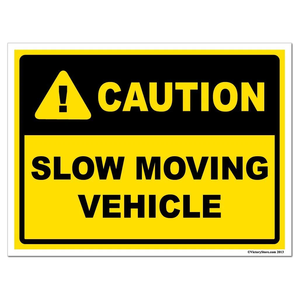 Slow Moving Vehicle Caution Sign or Sticker - Image 2