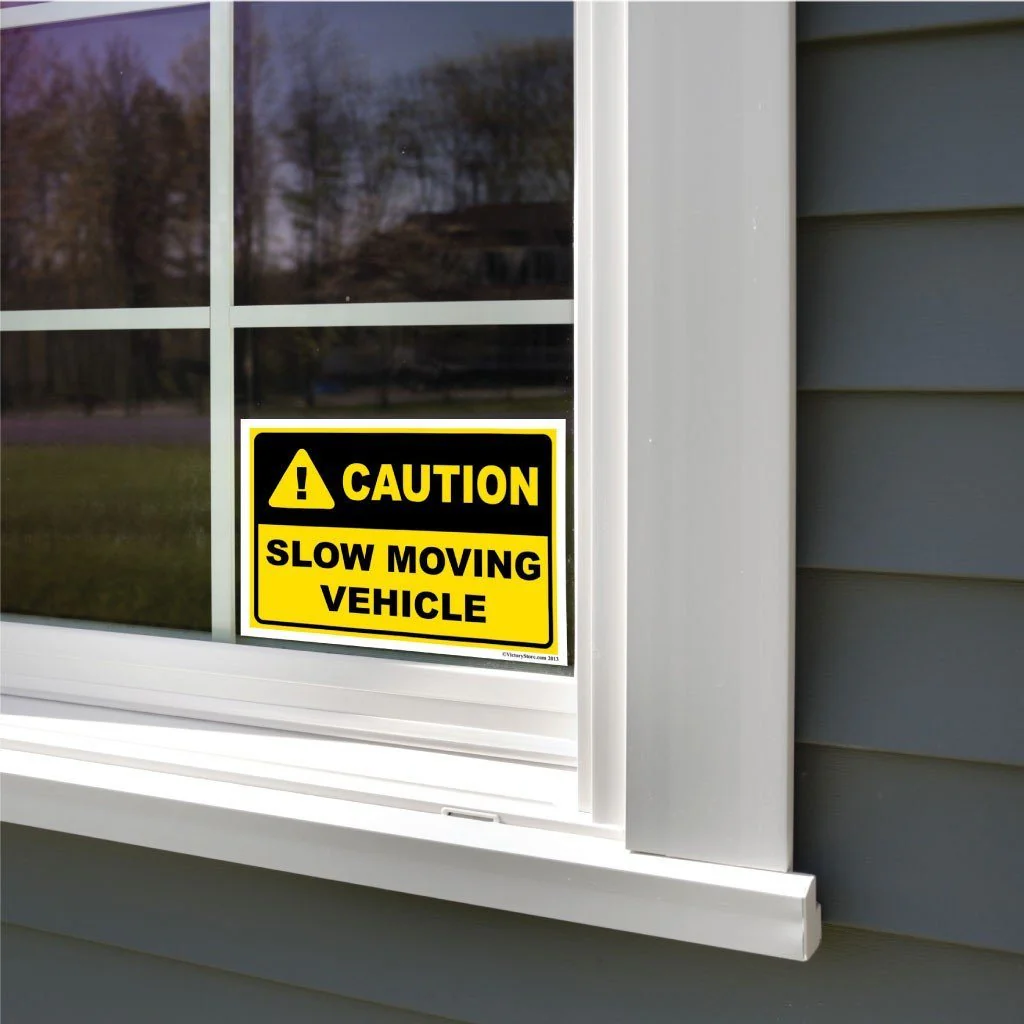Slow Moving Vehicle Caution Sign or Sticker - Image 6