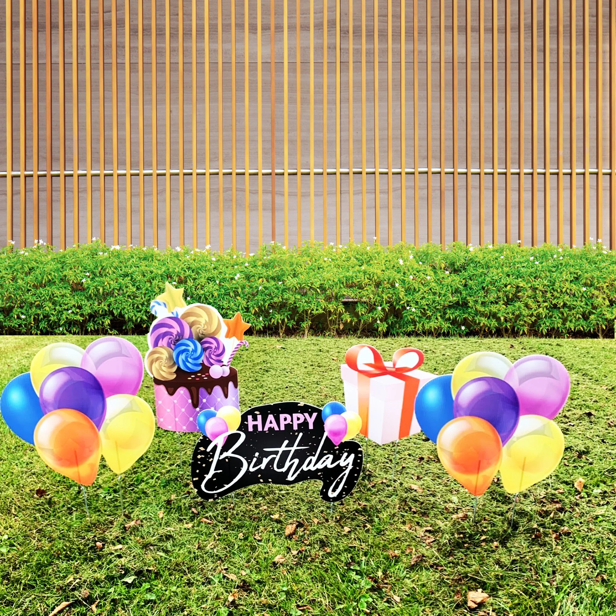 Small Happy Birthday Yard Card 5 Pc Set