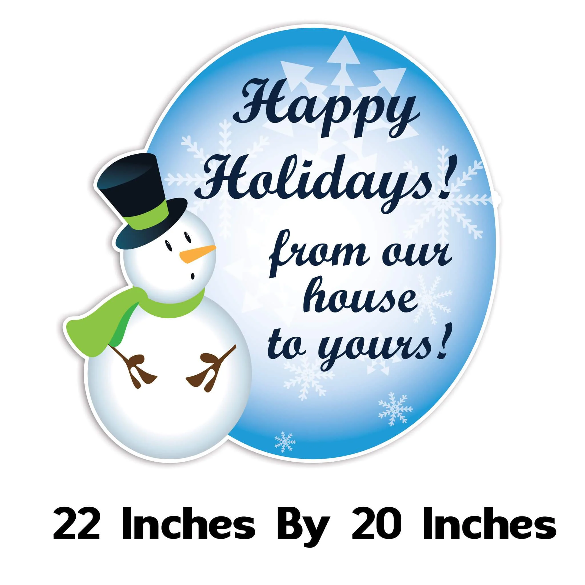 Snowman Happy Holidays! Christmas Yard Sign | Pair of EZ Stakes Included - Image 2