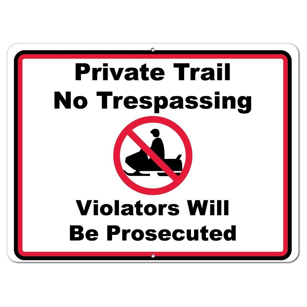 Snowmobile Private Trail No Trespassing Sign or Sticker - #9 - Image 3