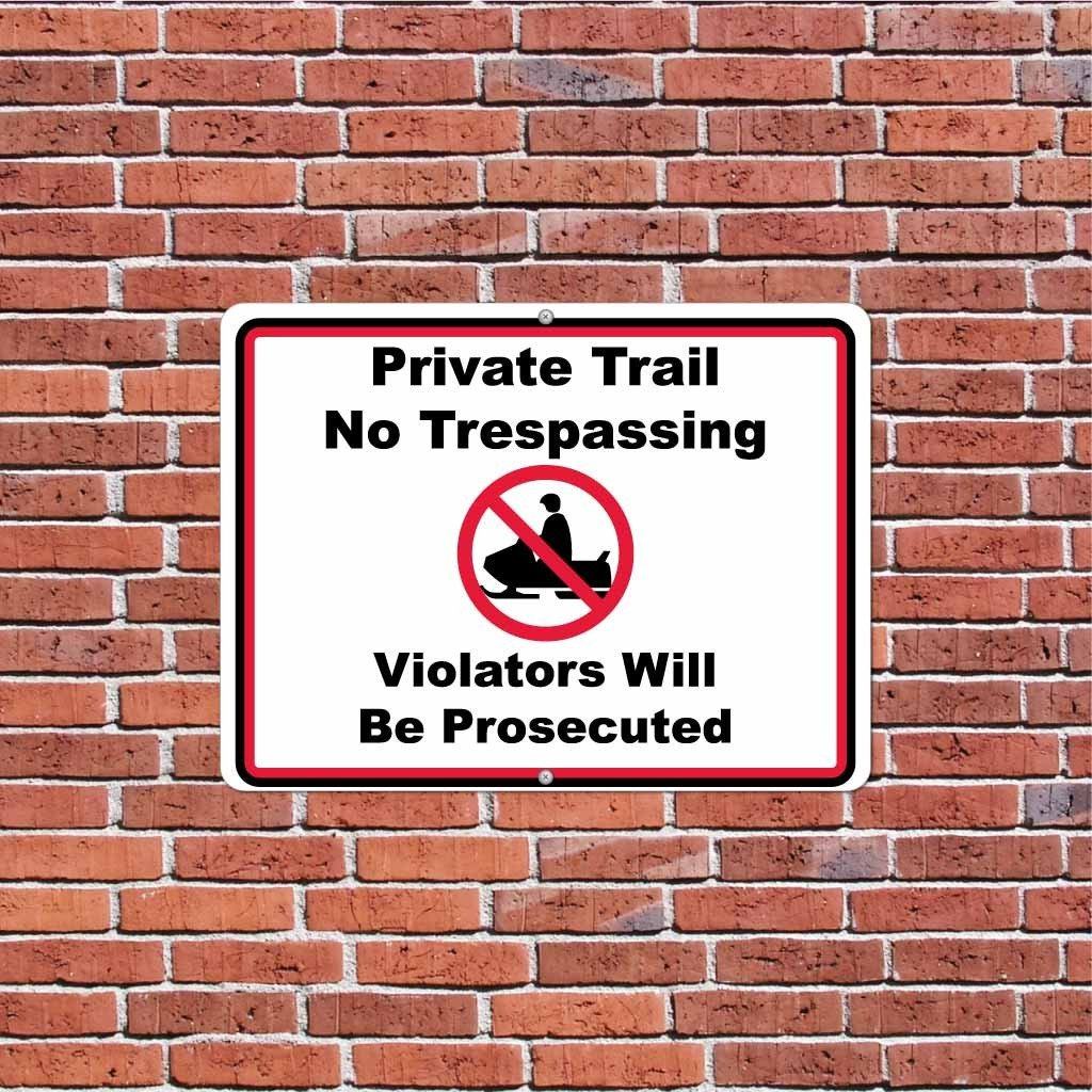 Snowmobile Private Trail No Trespassing Sign or Sticker - #9 - Image 4