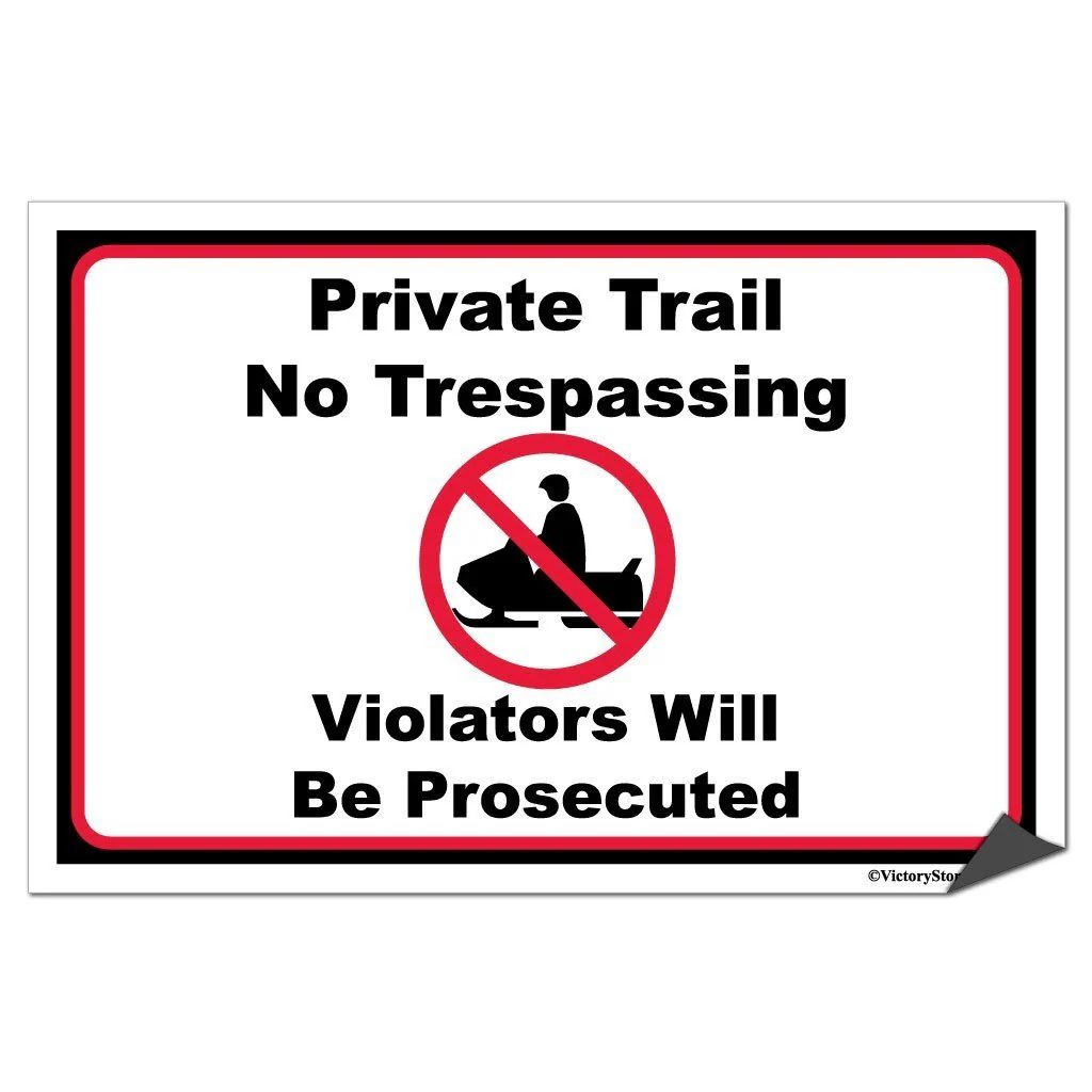 Snowmobile Private Trail No Trespassing Sign or Sticker - #9 - Image 5