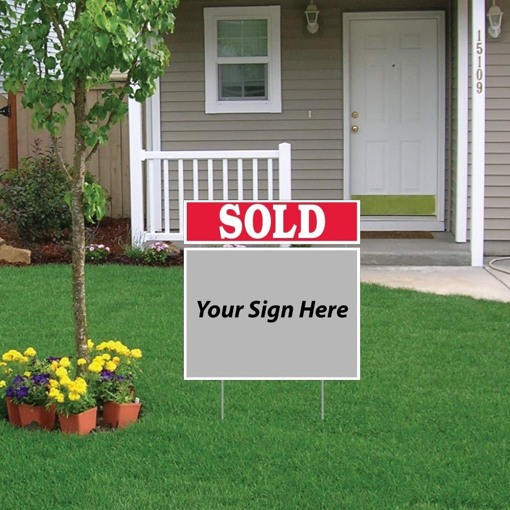Sold Real Estate Yard Sign Rider Set - Reverse Imprint