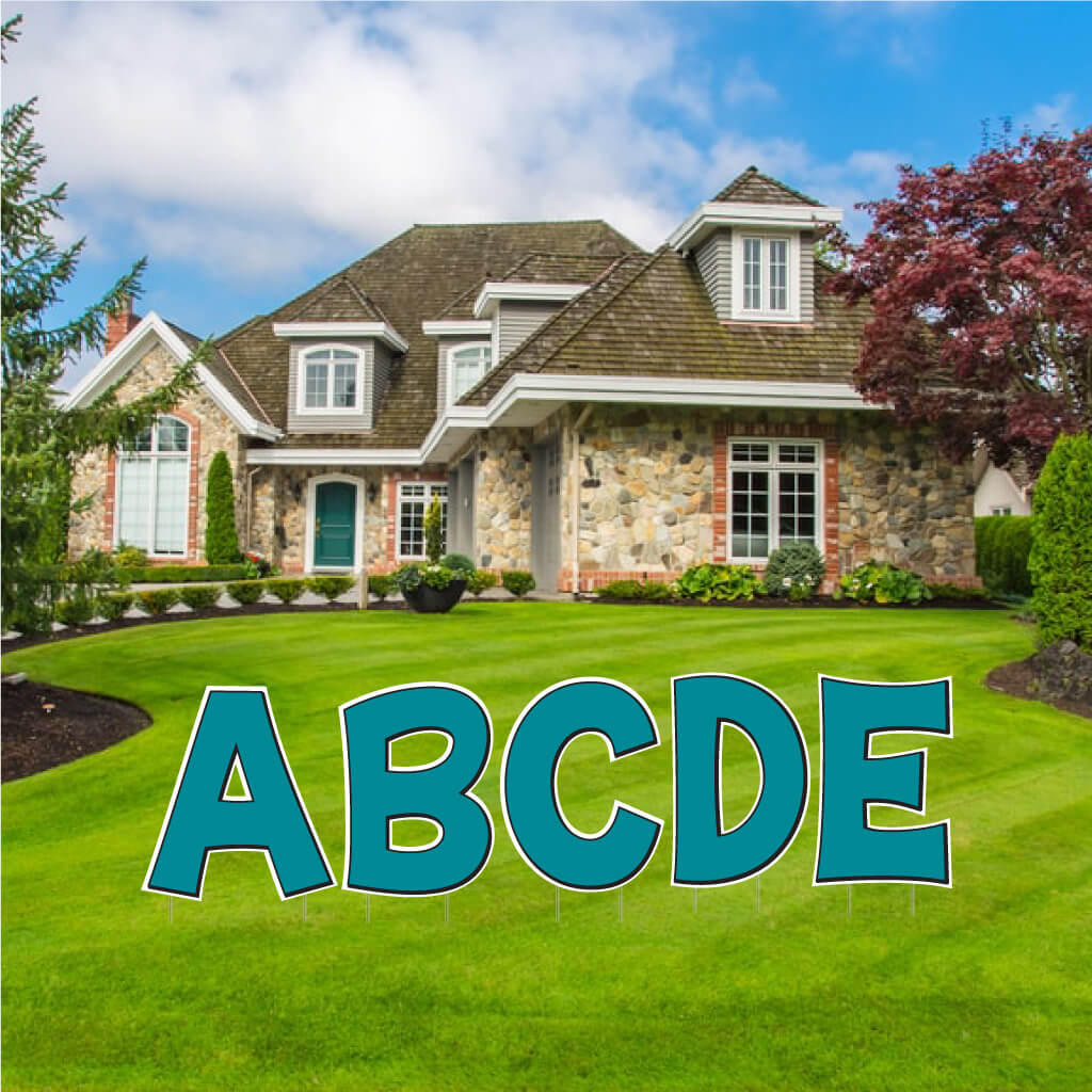 Solid Color with Black Outline 18" KG The Last Time Alphabet Yard Letters Set - 26 pcs - Image 15