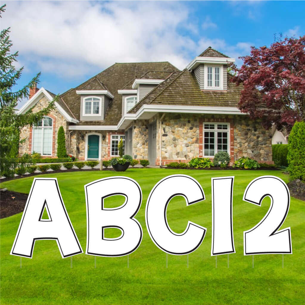 Solid Color with Outline 22.75" KG The Last Time Alphabet & Number Yard Letters Set - 36 pcs - Image 2