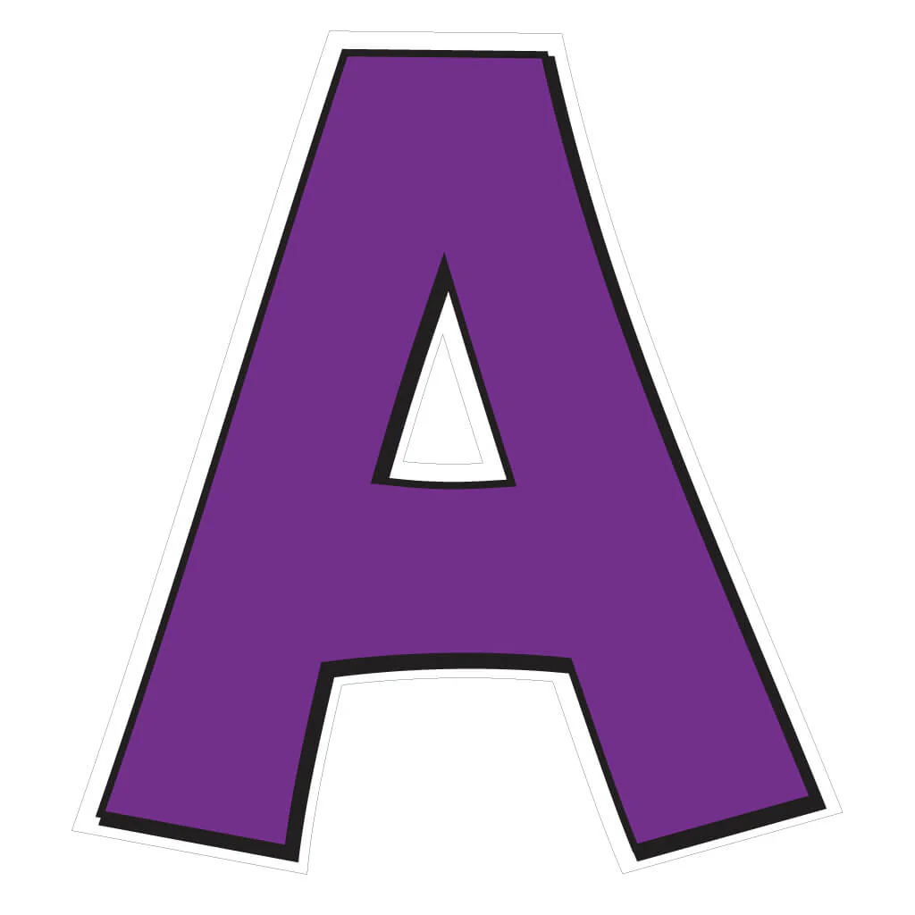 Solid Color with Black Outline 22.75" KG The Last Time Alphabet Yard Letter Set - 26 pcs - Image 15