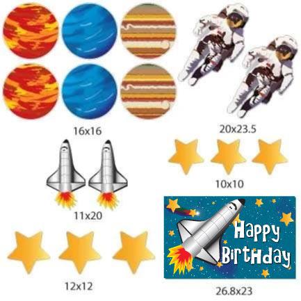 Space Themed Birthday Yard Cards 17 piece set - Image 2