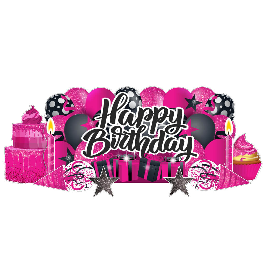Sparkle Happy Birthday Oversized EZ Yard Card Sign Display - 9 pc set - Image 11