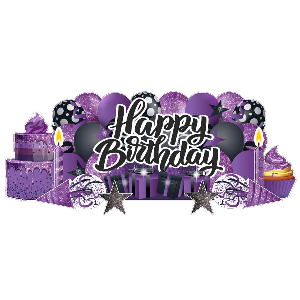 Sparkle Happy Birthday Oversized EZ Yard Card Sign Display - 9 pc set - Image 14