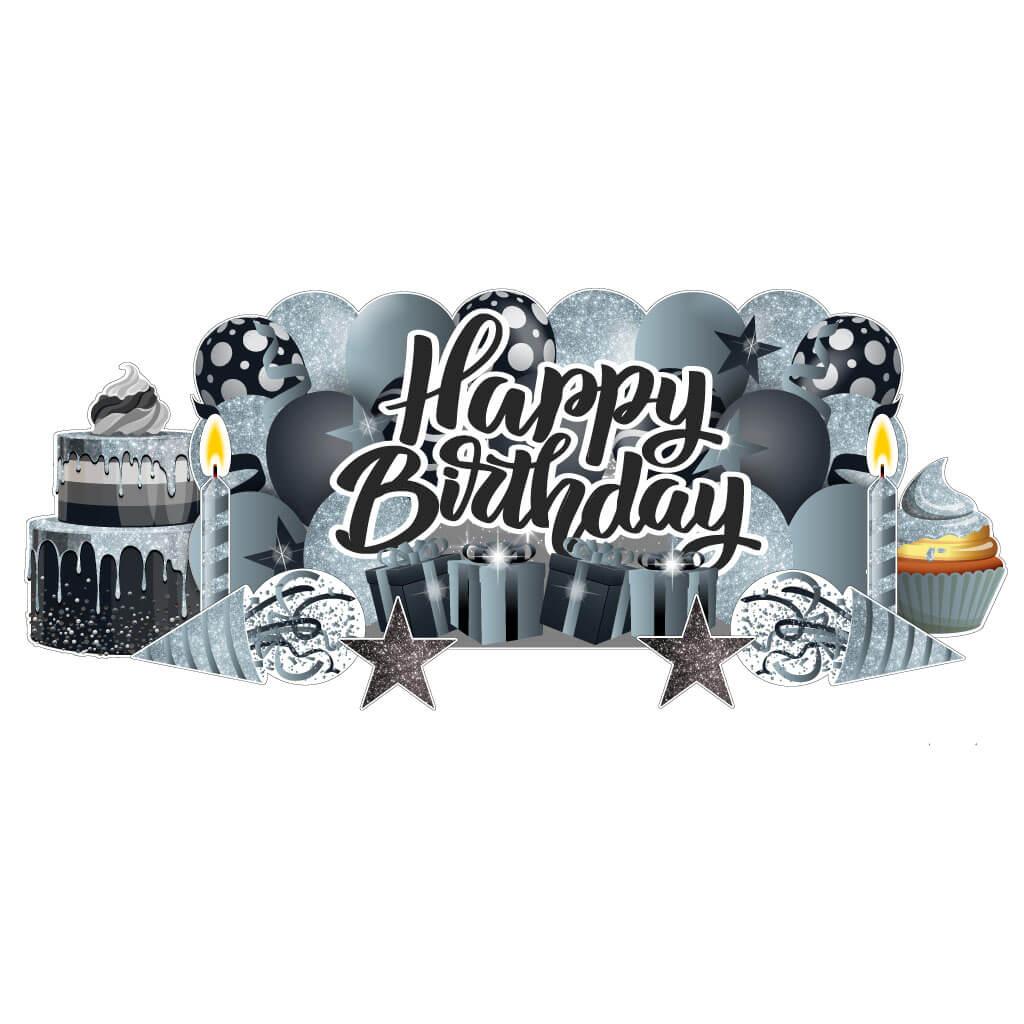 Sparkle Happy Birthday Oversized EZ Yard Card Sign Display - 9 pc set - Image 17