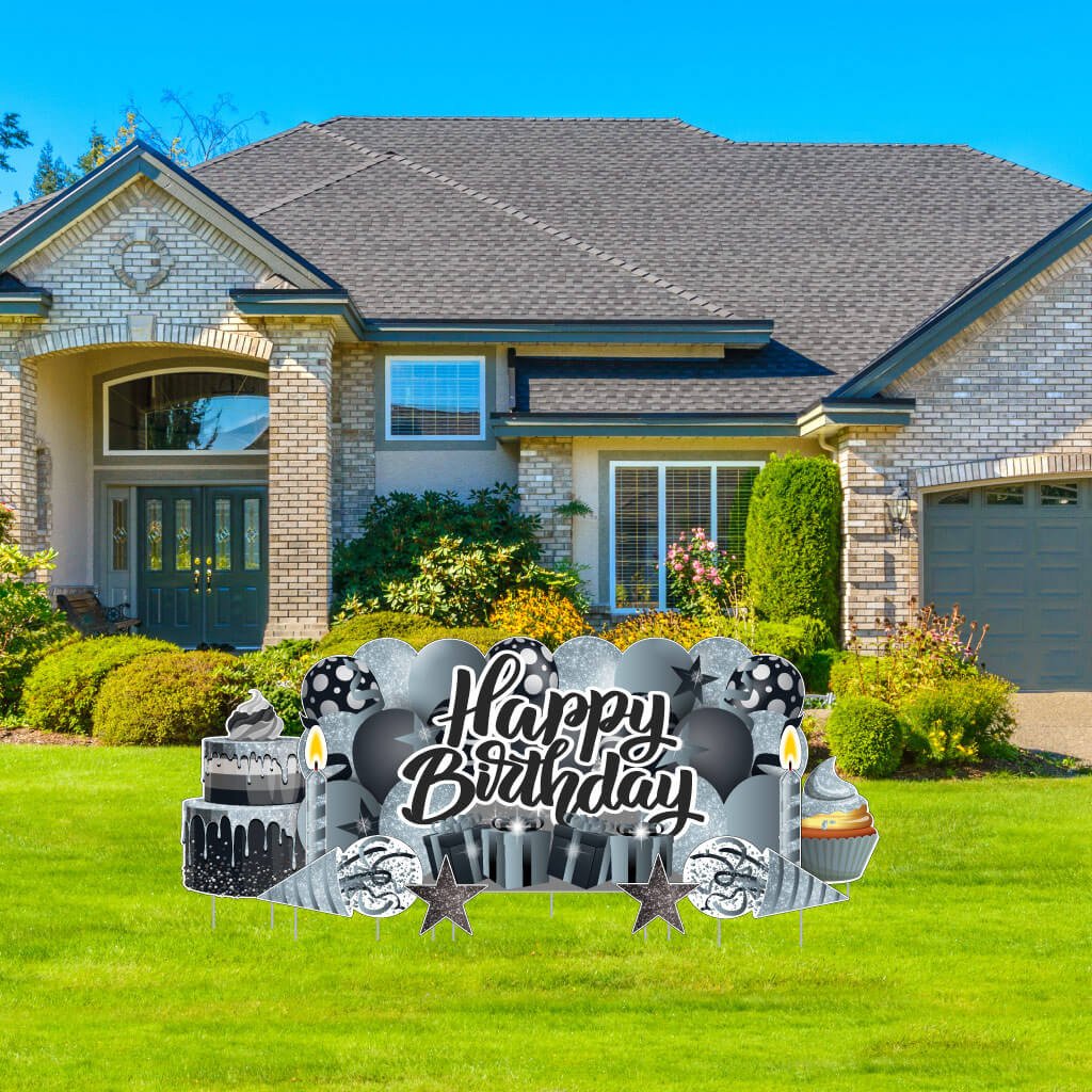 Sparkle Happy Birthday Oversized EZ Yard Card Sign Display - 9 pc set - Image 18