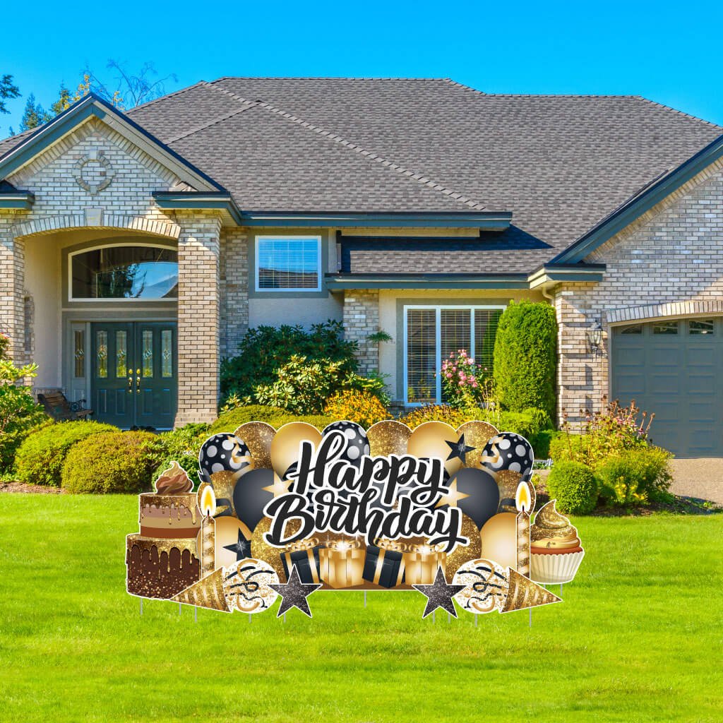 Sparkle Happy Birthday Oversized EZ Yard Card Sign Display - 9 pc set - Image 19