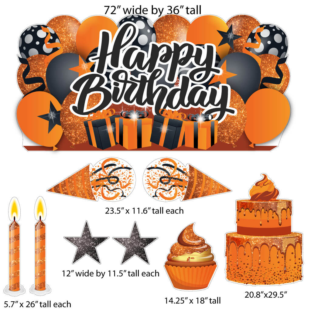 Sparkle Happy Birthday Oversized EZ Yard Card Sign Display - 9 pc set - Image 24