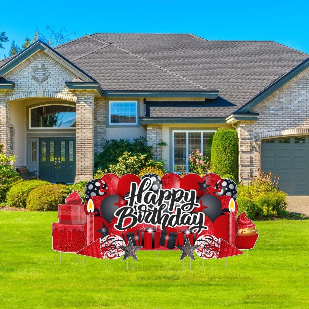Sparkle Happy Birthday Oversized EZ Yard Card Sign Display - 9 pc set - Image 31