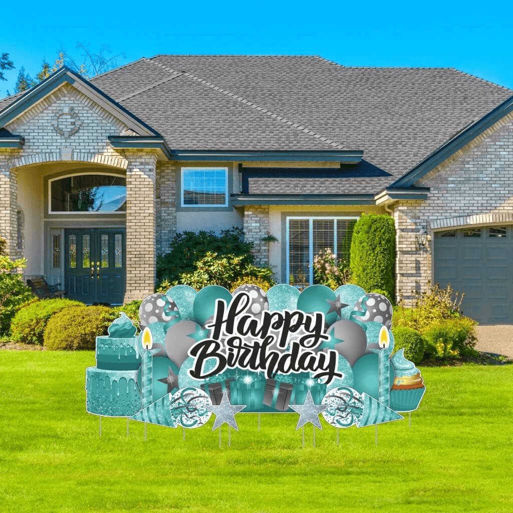 Sparkle Happy Birthday Oversized EZ Yard Card Sign Display - 9 pc set - Image 34