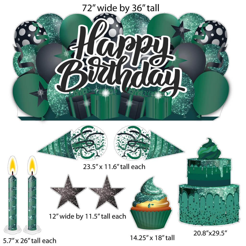 Sparkle Happy Birthday Oversized EZ Yard Card Sign Display - 9 pc set - Image 9