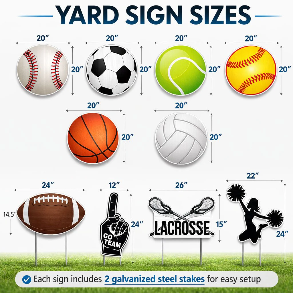 10-Pack Sports Birthday Yard Signs Decorations with Stakes - Image 4