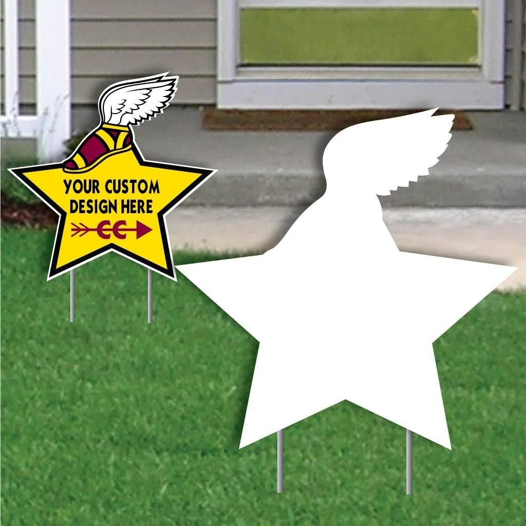 21.5" Star with Winged Shoe Corrugated Plastic Yard Sign Blank - Image 5