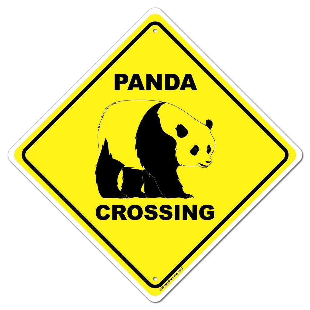 Panda Crossing Sign or Sticker - Image 2