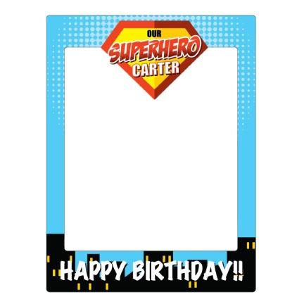 Superhero Birthday Theme Photo Booth Frame and Props - Image 2