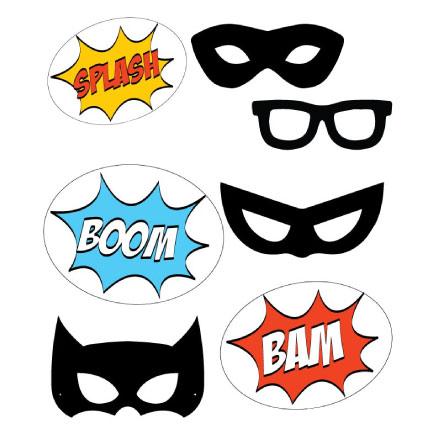 Superhero Birthday Theme Photo Booth Frame and Props - Image 3