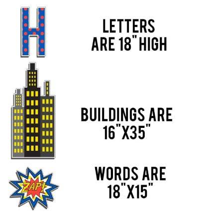 Superhero Happy Birthday Letters Yard Cards 18 piece set - Image 2