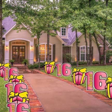 Sweet 16 Pathway Markers Yard Card10 piece set
