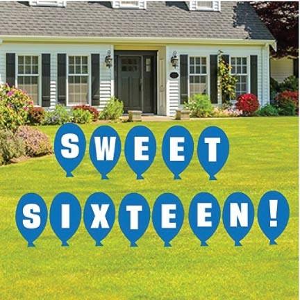 Sweet Sixteen Balloons Yard Card - Image 3