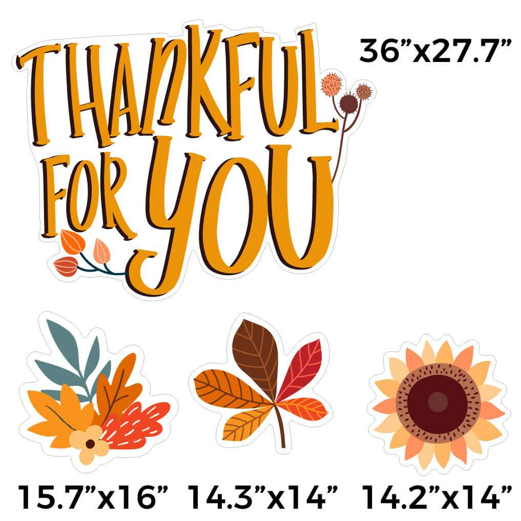 Thankful For You Autumn Themed Yard Card | 12 pc Set - Image 2