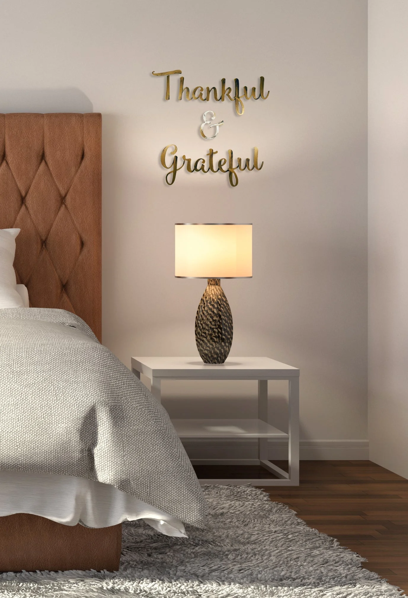 Thankful & Grateful Hand Painted Wall Decor - Image 2