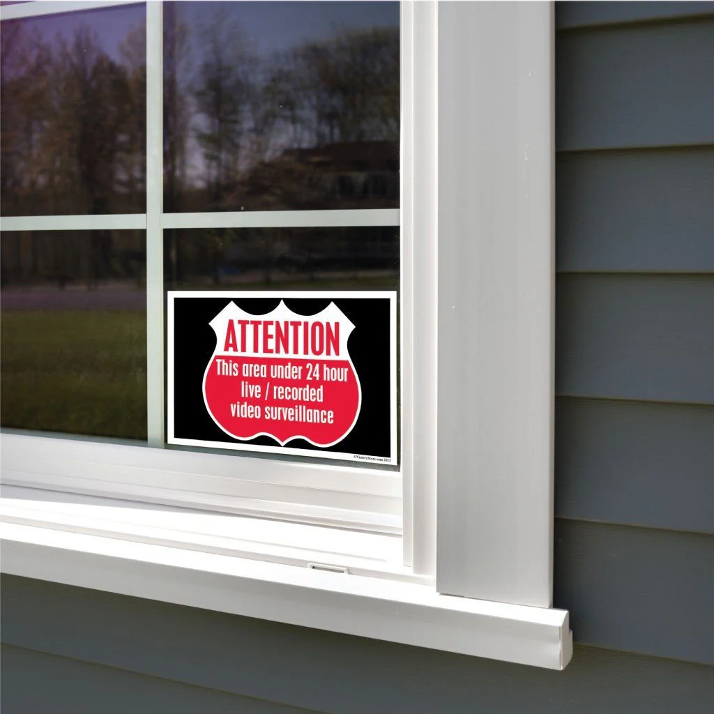 Protected By 24 Hour Video Surveillance Sign or Sticker - Image 10