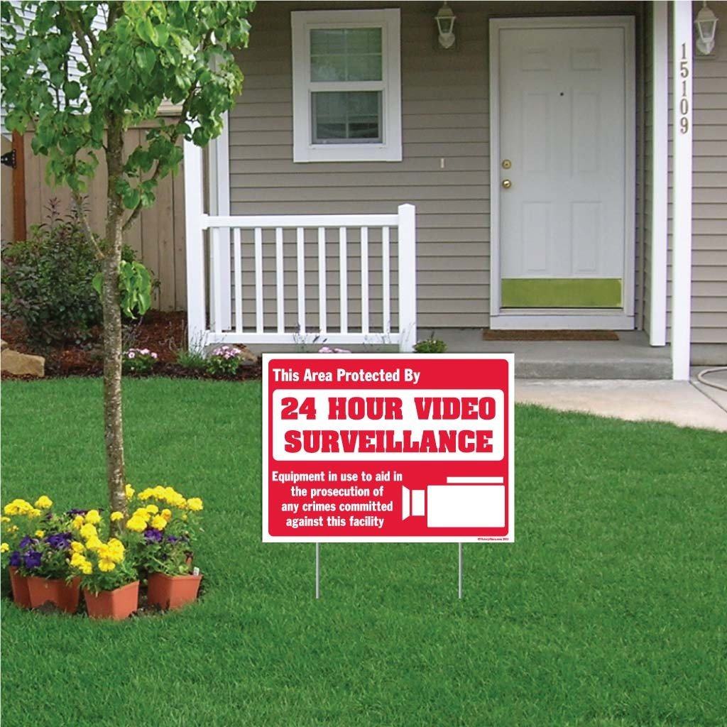 Protected By 24 Hour Video Surveillance Sign or Sticker - Image 3