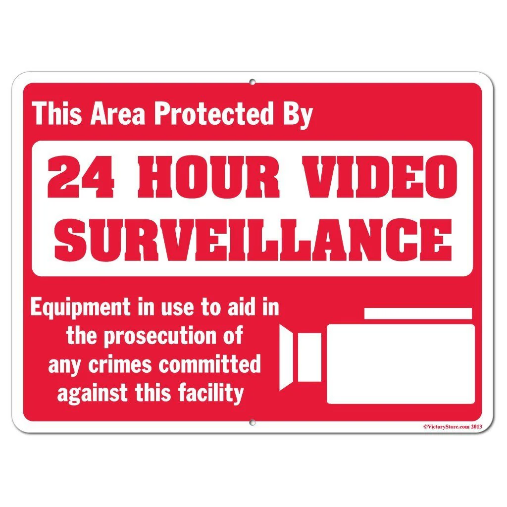 Protected By 24 Hour Video Surveillance Sign or Sticker - Image 4