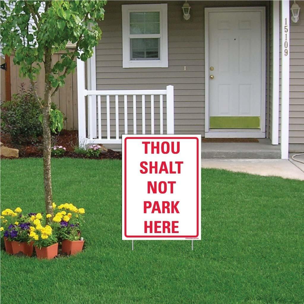 Thou Shalt Not Park Here Sign or Sticker - Image 3