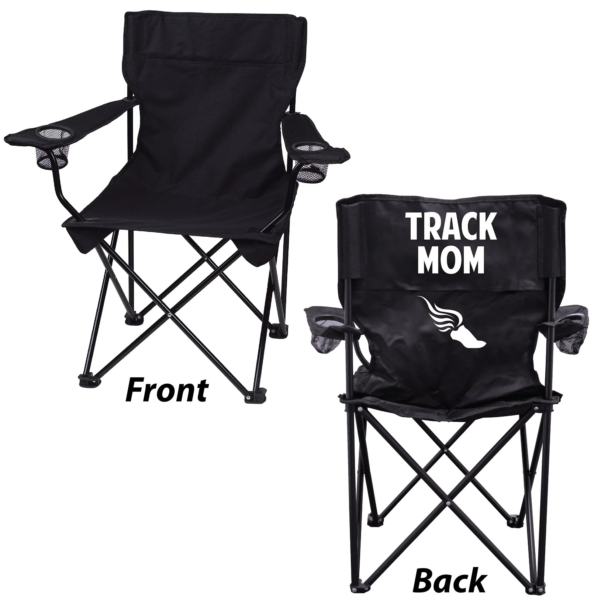Track Mom Black Folding Camping Chair - Image 2